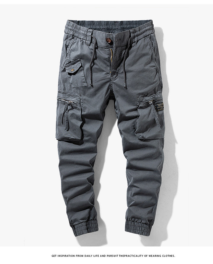 Herren Tapered-Utility-Cargohose mit elastischem Tunnelzugbund, großen Klapp­taschen und gerippten Bündchen Echo Archiv