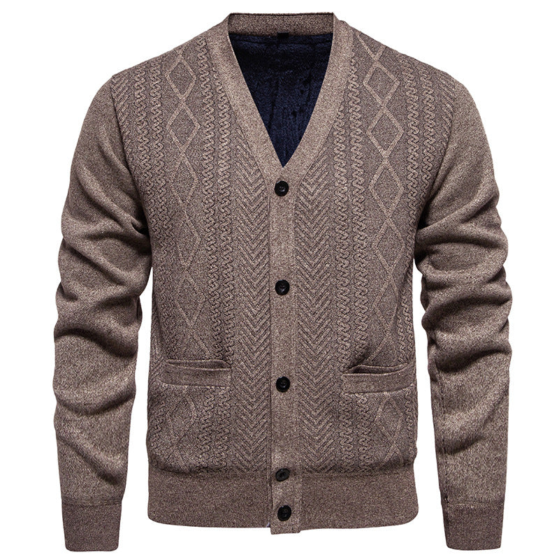 Herren modische Strickjacke mit strukturiertem Muster Echoarchiv