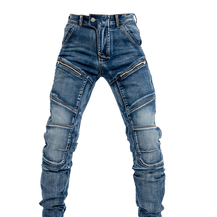 Herren Modische Jeans mit Reißverschluss-Details Echoarchiv