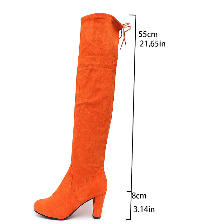 Damen Overknee-Slouch-Stiefel mit 8cm Blockabsatz und verstellbarem Kordelabschluss Echo Archiv