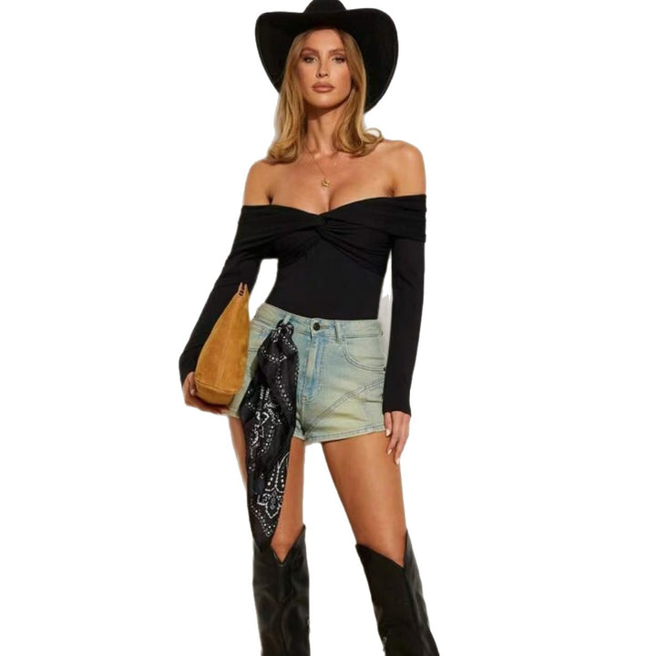 Damen Off-Shoulder Body mit eleganter Drapierung Echo Archiv