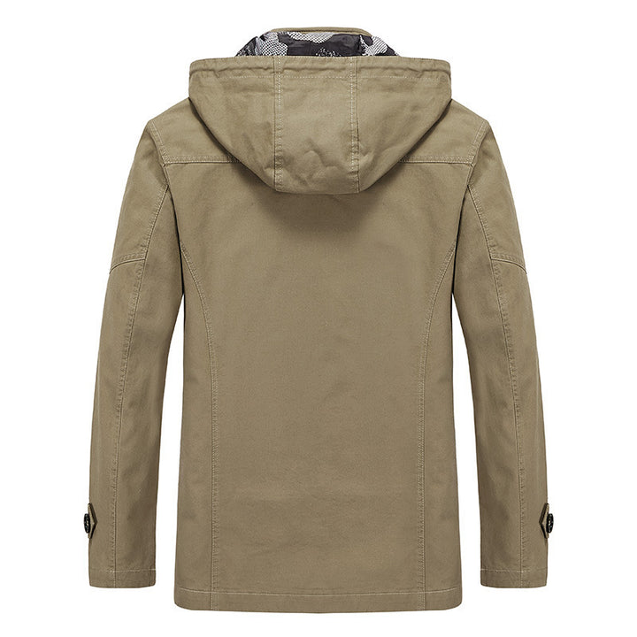 Herren leichter Canvas-Fieldparka mit camouflage-Innenfutter, verdecktem Reißverschluss und Mehrzwecktaschen Echoarchiv