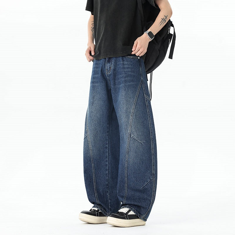Herren Extraweite Baggy-Jeans mit tiefem Schritt und markanten Kontrastnähten Echo Archiv