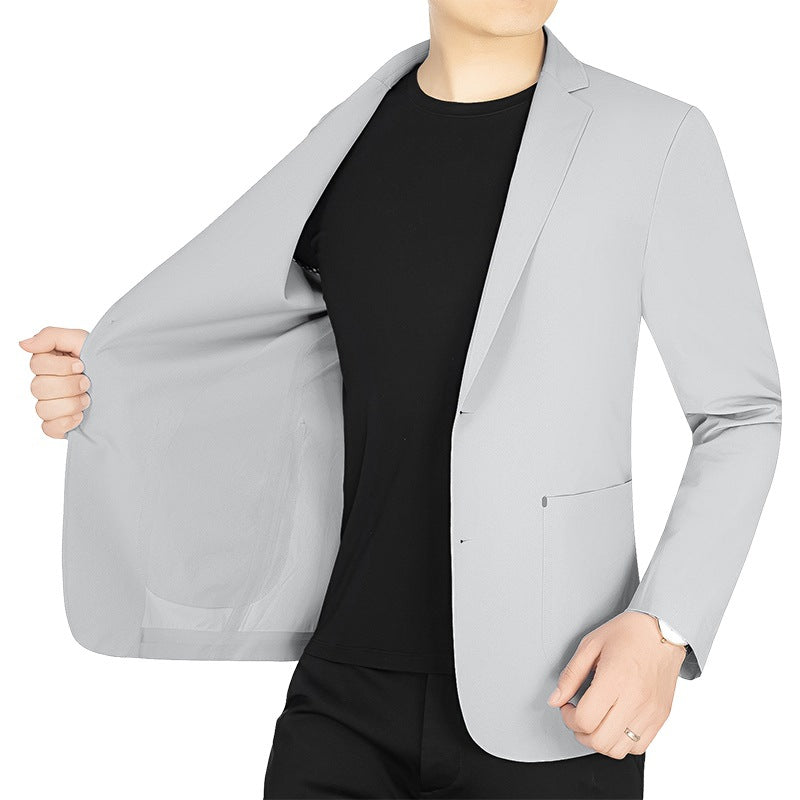 Herren Slim-Fit Jersey-Blazer ohne Innenfutter mit Stretchkomfort für Reise und Business – Tianoro