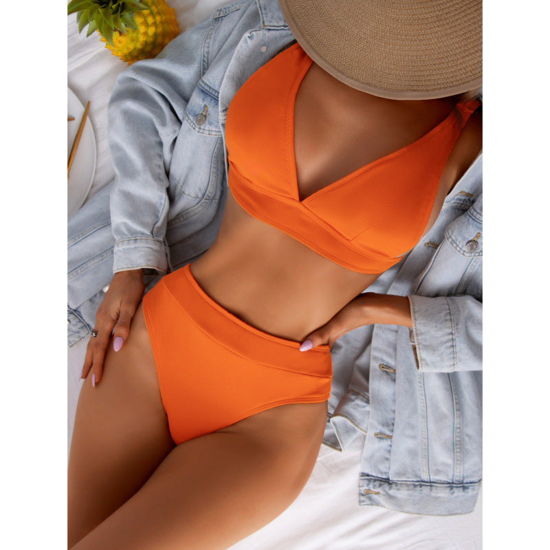 Damen Hoch geschnittener Bikini mit atmungsaktivem Oberteil und elastischem Bund Echo Archiv