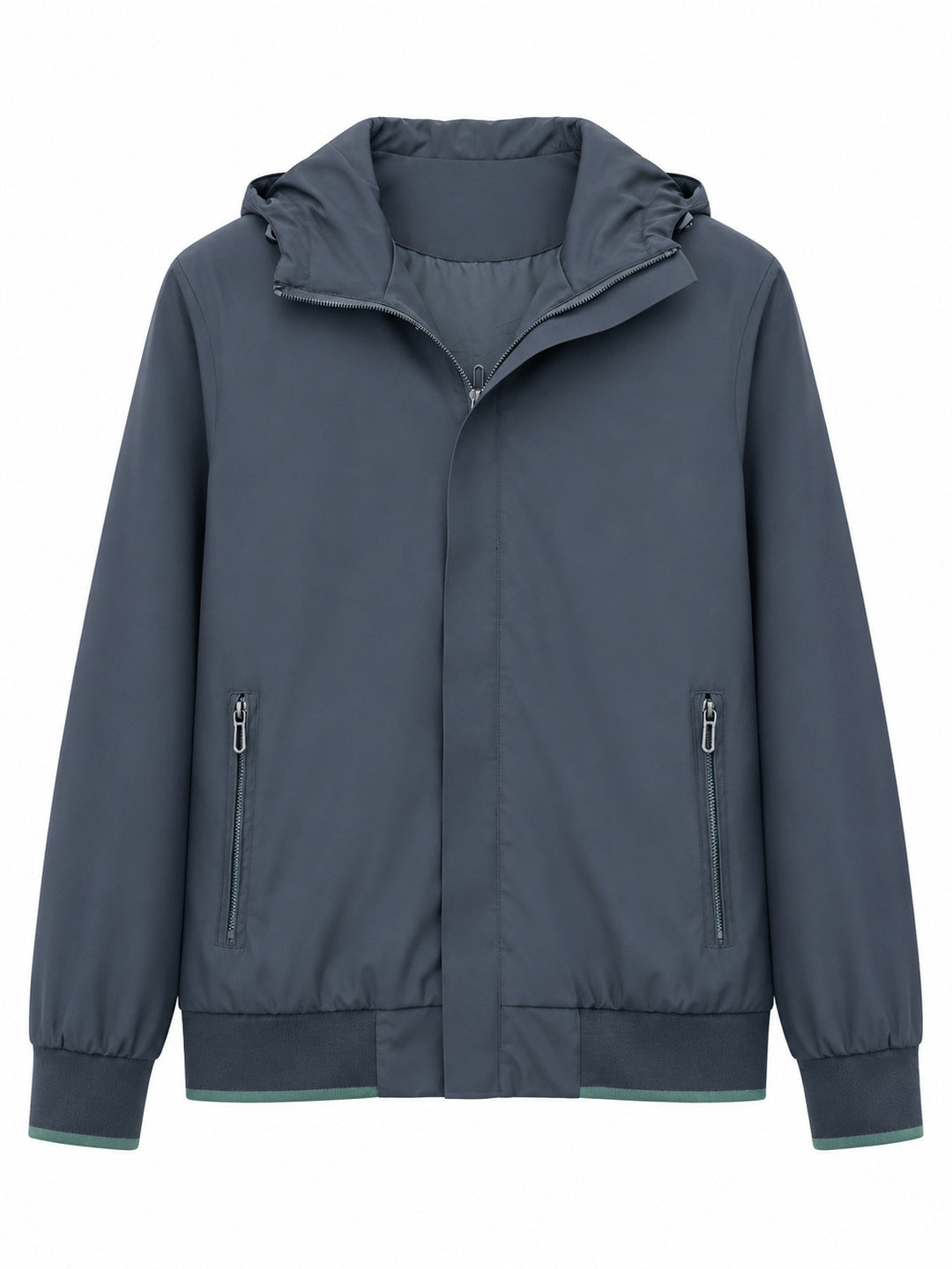 Herren Kapuzen-Blouson Leichter Windbreaker mit geripptem Saum und verdeckter Reißverschlussleiste Echo Archiv