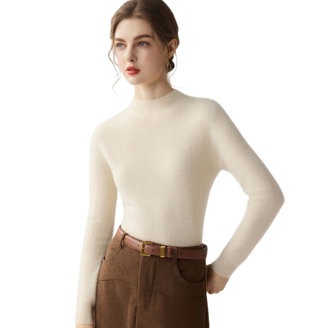 Damen Schmaler Mockneck-Feinstrickpullover mit kaschmirähnlicher Haptik Echoarchiv