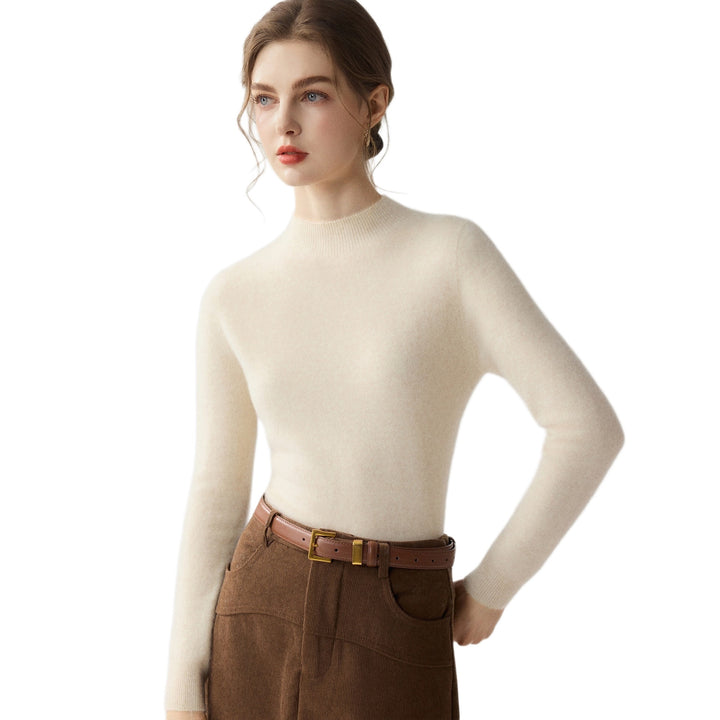 Damen Schmaler Mockneck-Feinstrickpullover mit kaschmirähnlicher Haptik Echoarchiv