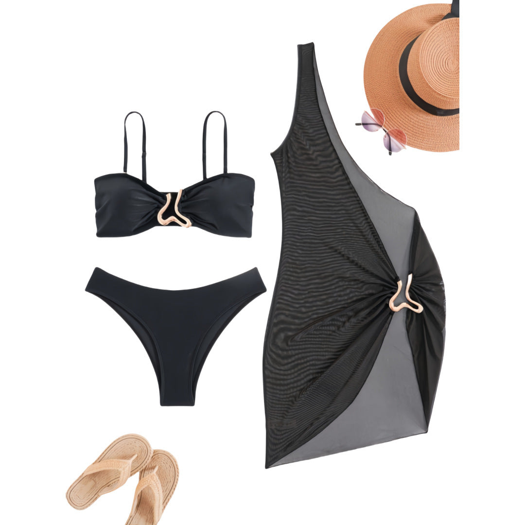 Damen Bandeau-Bikini mit transparentem Cover-Up Echo Archiv