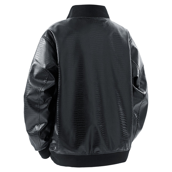 Herren Kunstlederjacke im modernen Design mit praktischen Pattentaschen Echoarchiv