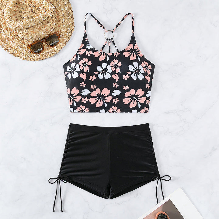 Damen Bade-Top mit floralem Design und hochgeschnittenen Shorts Echo Archiv