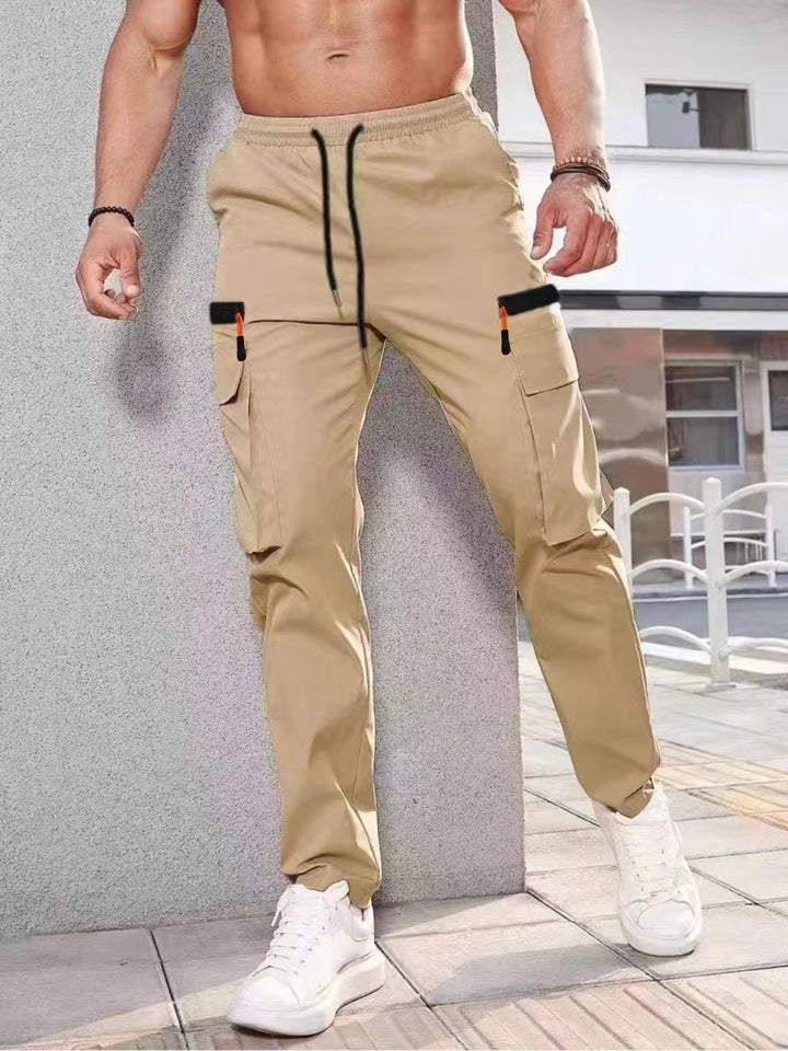 Herren Slim‑Tapered Utility‑Cargohose mit elastischem Bund, Kordelzug & Mehrfachklapptaschen Echo Archiv