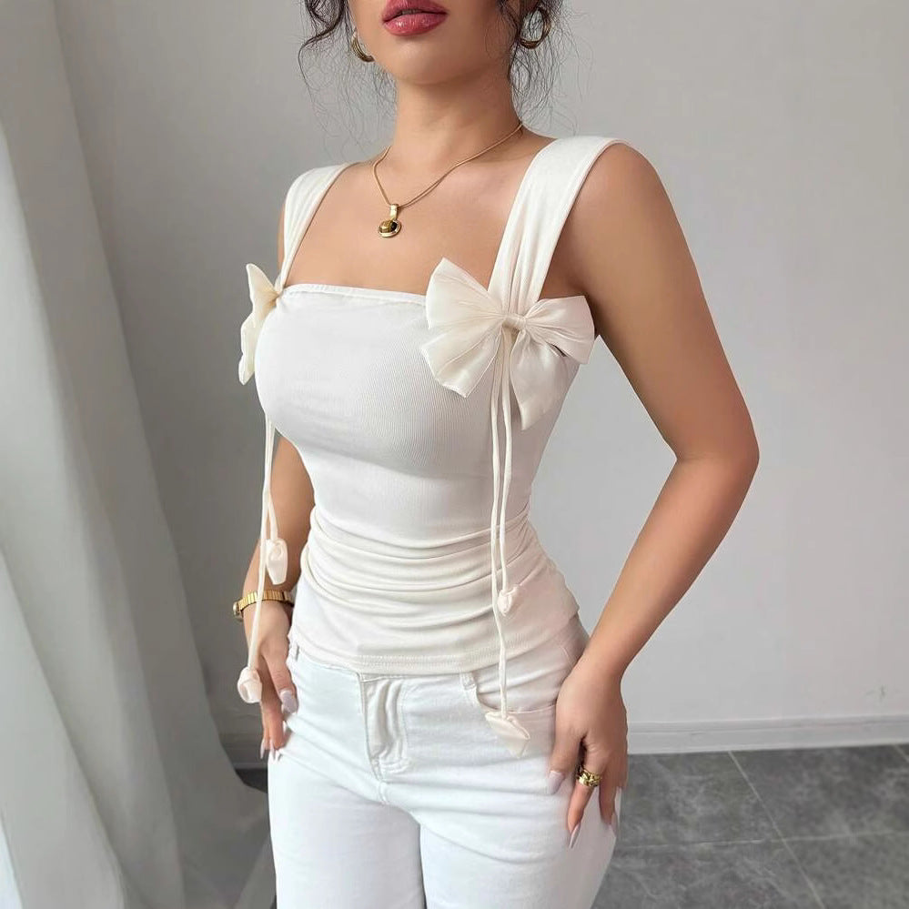 Damen Cropped Top mit verspielten Schleifendetails Echo Archiv