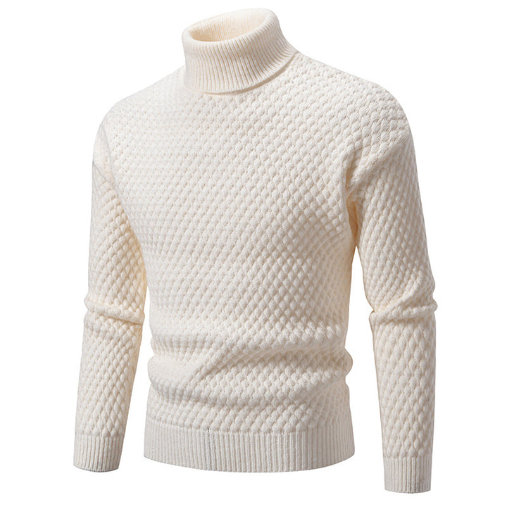 Herren modischer Rollkragenpullover mit strukturierter Oberfläche Echoarchiv