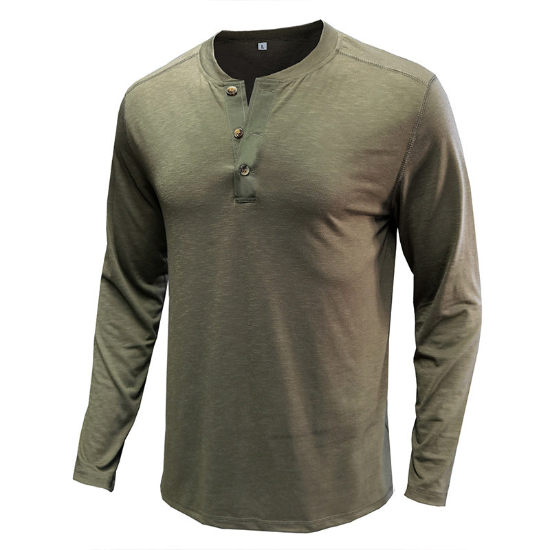 Herren Langarm-Henley-Shirt aus hochwertigem, atmungsaktivem Material Echoarchiv