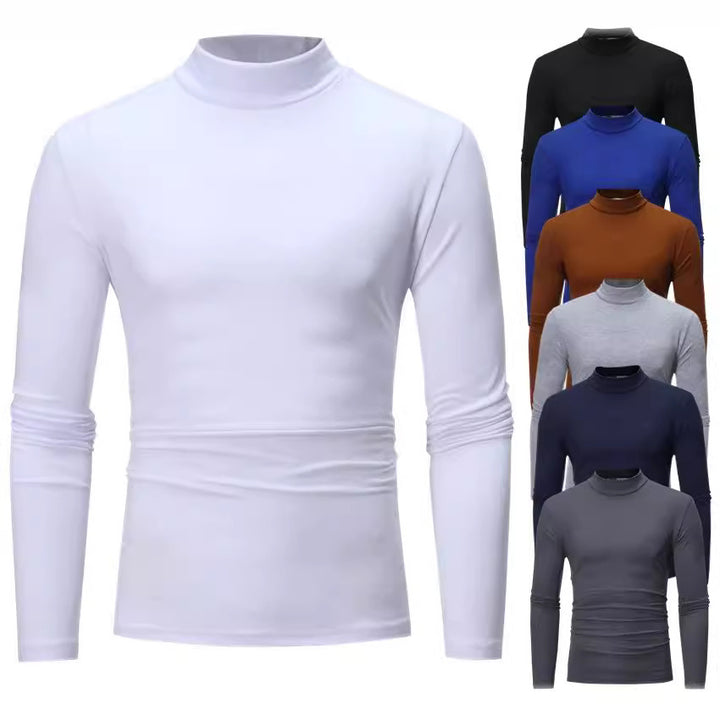 Herren elegantes Rollkragen-T-Shirt aus weichem Jersey Echoarchiv