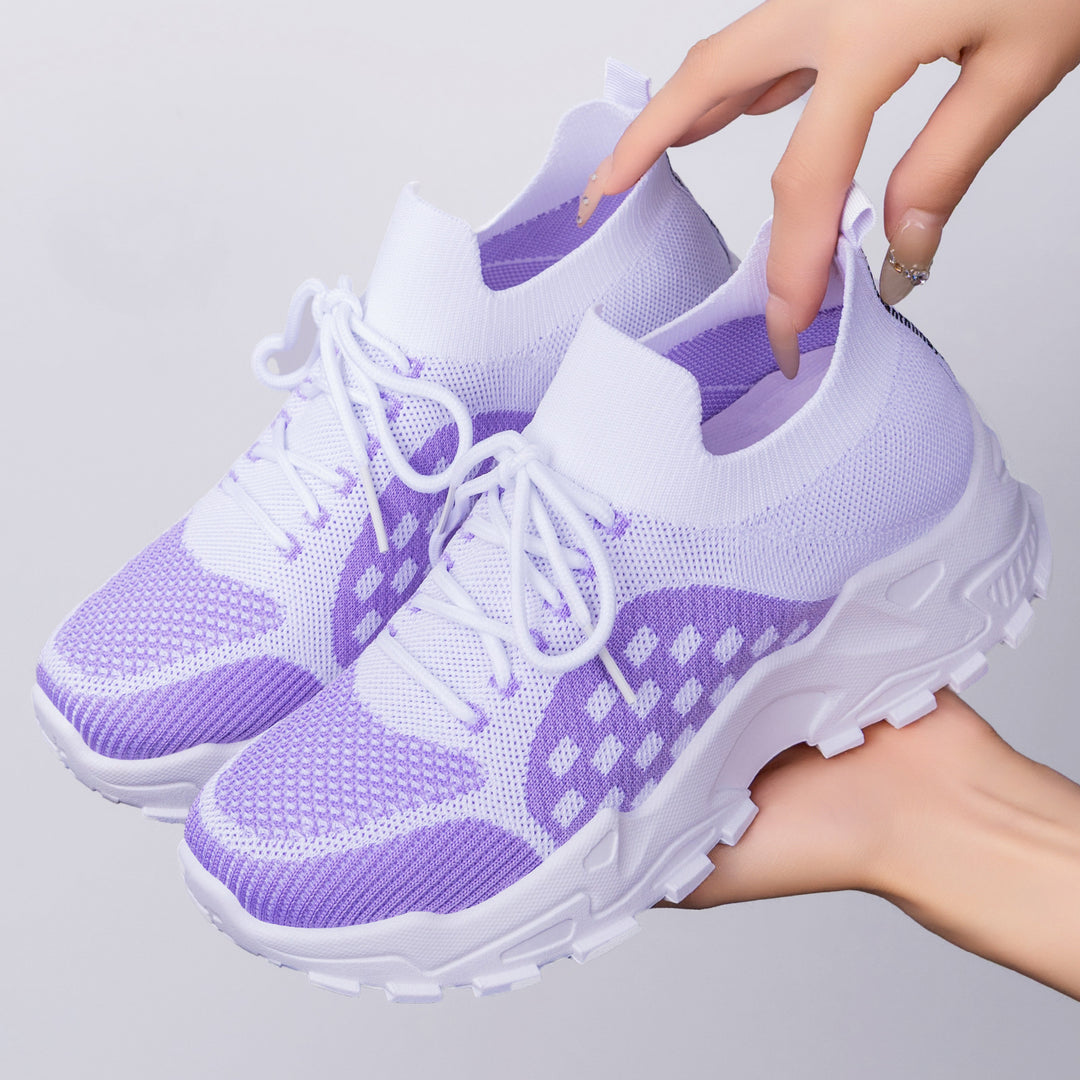 Damen nan leichter Strick-Chunky-Sneaker mit sockenähnlichem Schaft, gepolsterter Fersenstütze und griffiger Trail-Laufsohle Echo Archiv