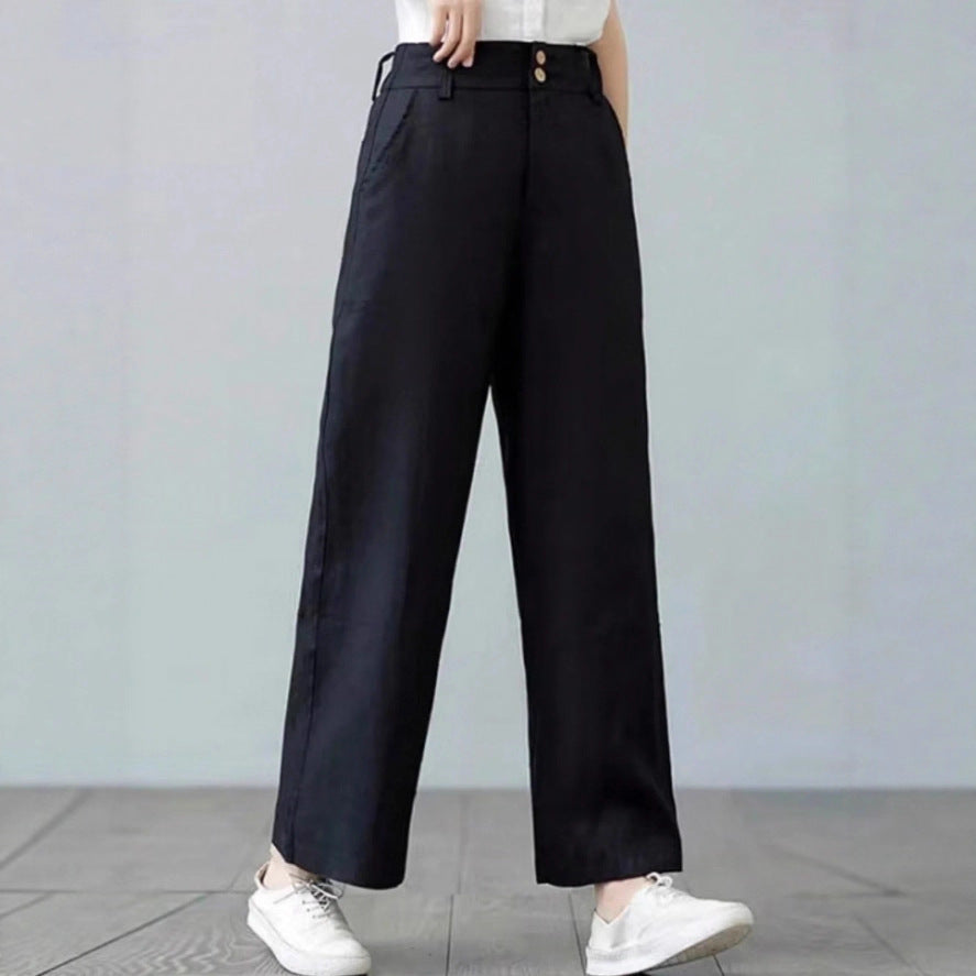 Damen Weite Leinenhose mit elastischem Bund und praktischen Seitentaschen Echo Archiv