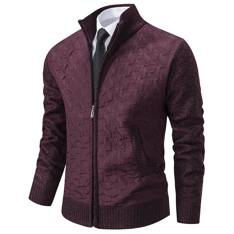 Herren stylische Steppjacke mit strukturiertem Obermaterial und hohem Kragen Echoarchiv