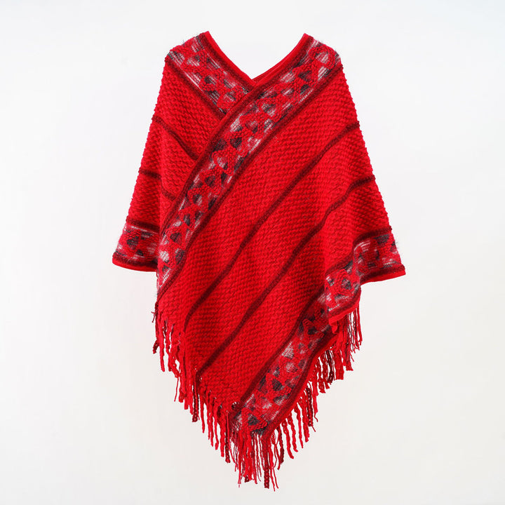 Damen Oversize-Strickumhang mit strukturierter Waffelstrick-Optik und Zopfbordüre Echo Archiv