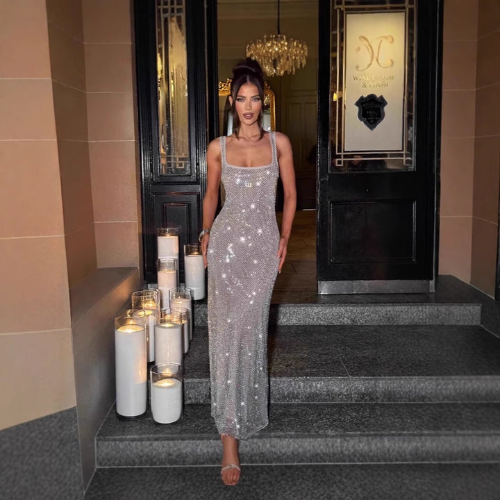 Damen Glamouröses Pailletten-Abendkleid mit figurbetontem Schnitt Echo Archiv