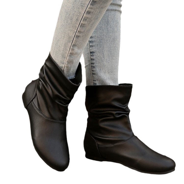 Damen modische Stiefeletten mit elegantem Rüschendesign und weichem Obermaterial Echoarchiv