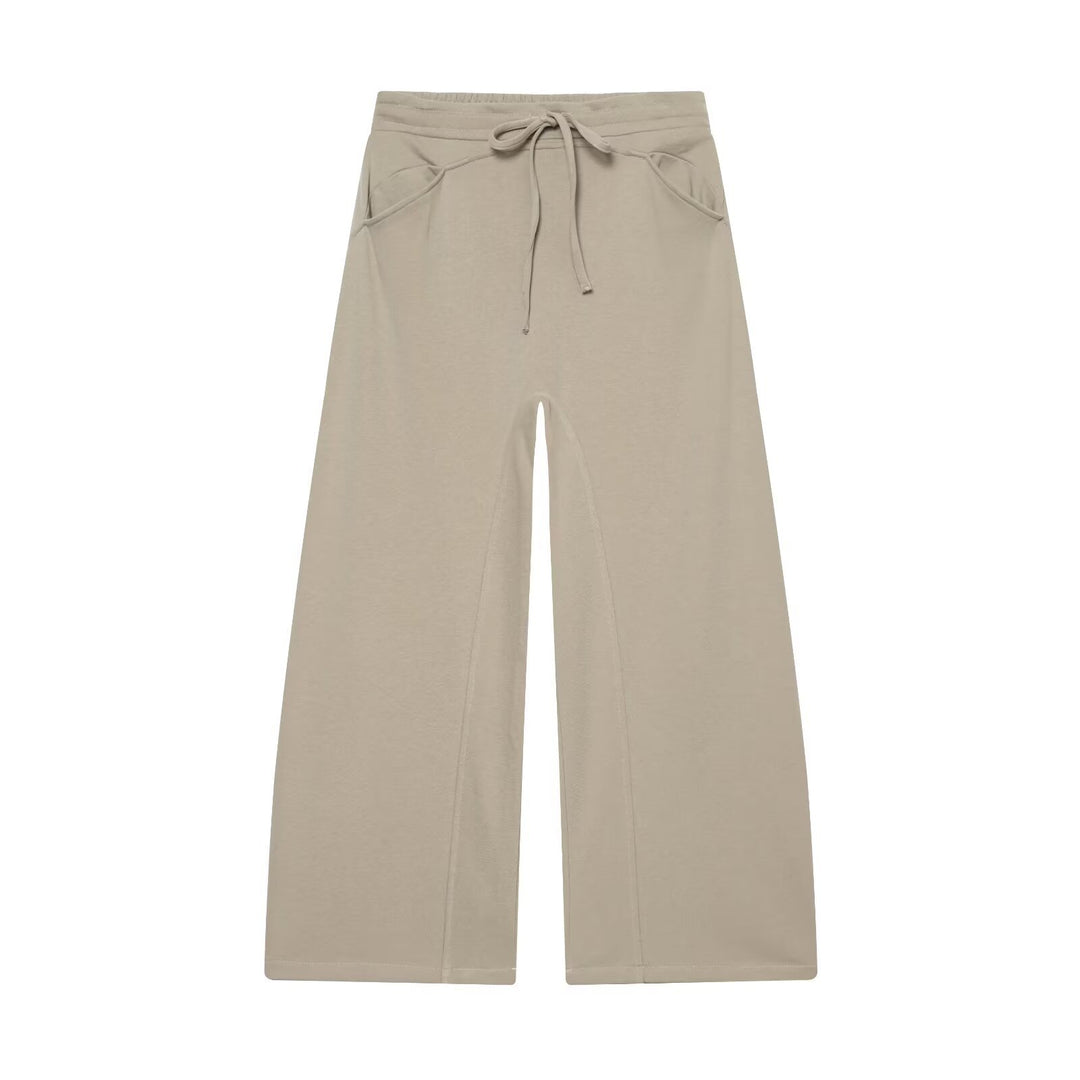Damen Weite Cropped-Jogger mit Kordelzug, Eingrifftaschen und dekorativer Schrittnaht Echo Archiv