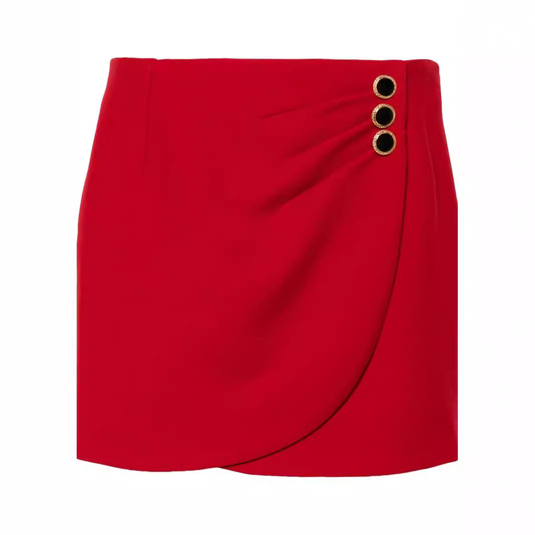 Damen Tailliertes Blazerkleid-Set mit V‑Ausschnitt und asymmetrischer Ösenverzierung Echoarchiv