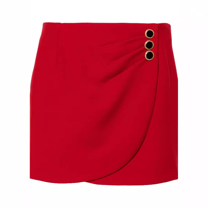 Damen Tailliertes Blazerkleid-Set mit V‑Ausschnitt und asymmetrischer Ösenverzierung Echoarchiv