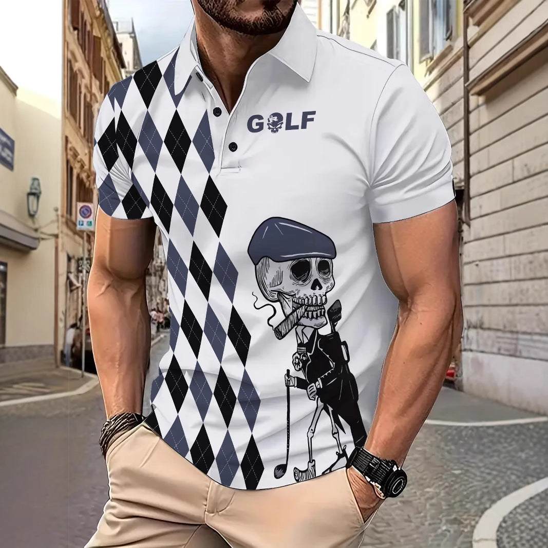 Herren Poloshirt mit einzigartigem Grafikelement und modernem Design Echoarchiv
