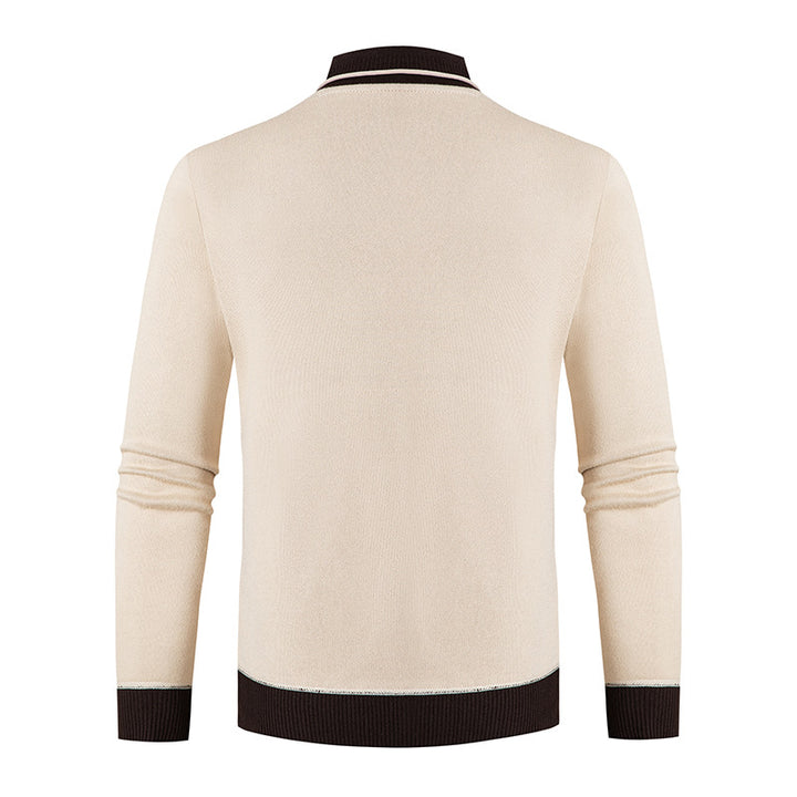 Herren Pullover mit modernem Schalkragen und Knopfdetails Echoarchiv