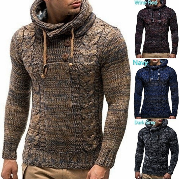 Herren Kapuzenpullover mit strukturiertem Strickmuster Echoarchiv