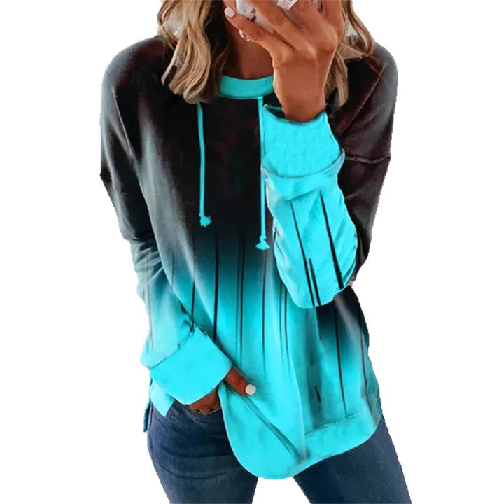 Damen nan Relaxed-Fit Kapuzen-Sweatshirt mit Ombre-Effekt, Kordelzug, abgerundetem Saum und seitlichen Schlitzen Echo Archiv