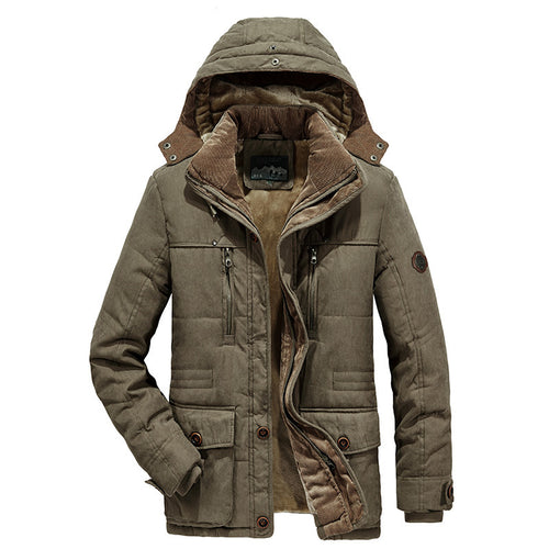 Herren nan isolierte Kapuzen-Fieldjacke mit Cord-Innenfutter, gesteppter Thermoisolierung und multifunktionalen Taschen Echo Archiv