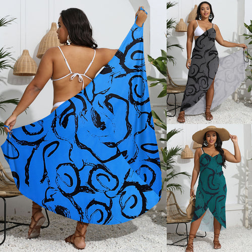 Damen eleganter Strandkaftan mit stylischem Muster Echo Archiv
