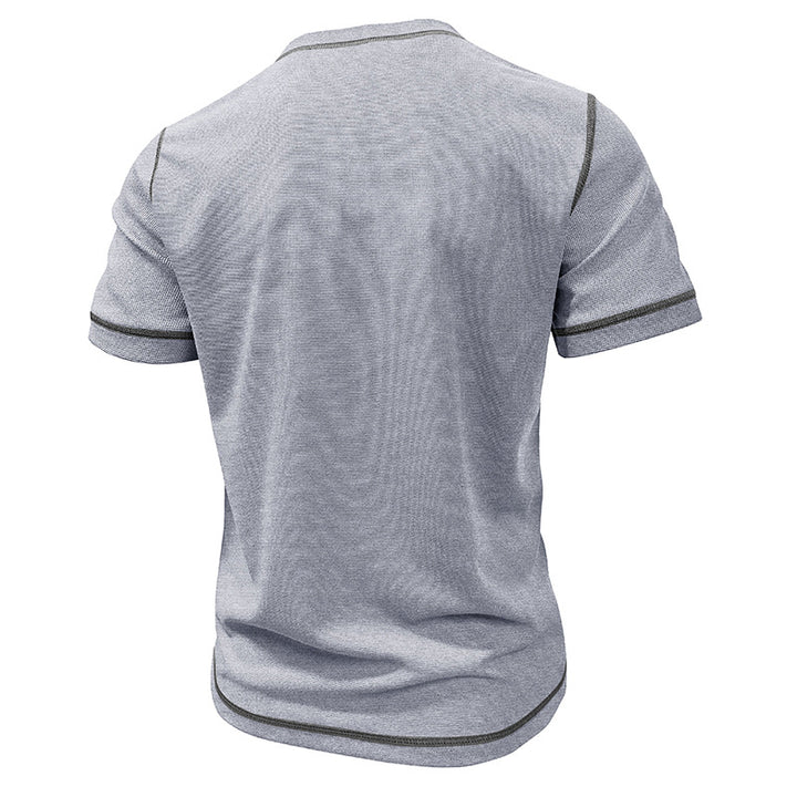 Herren Kurzarmshirt mit modischem Henley-Kragen Echoarchiv