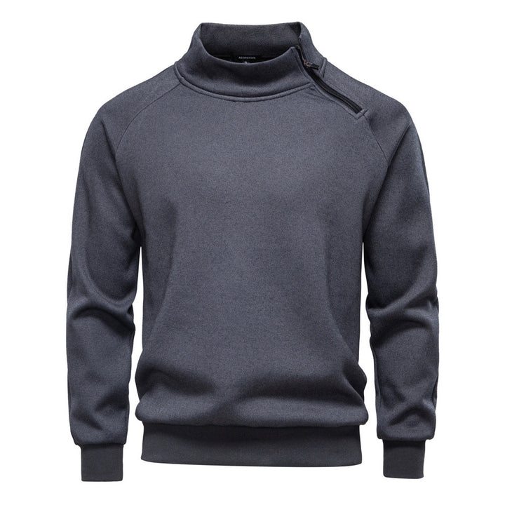 Herren nan Stehkragenpullover mit asymmetrischem Schulterreißverschluss und Raglanärmeln Echo Archiv