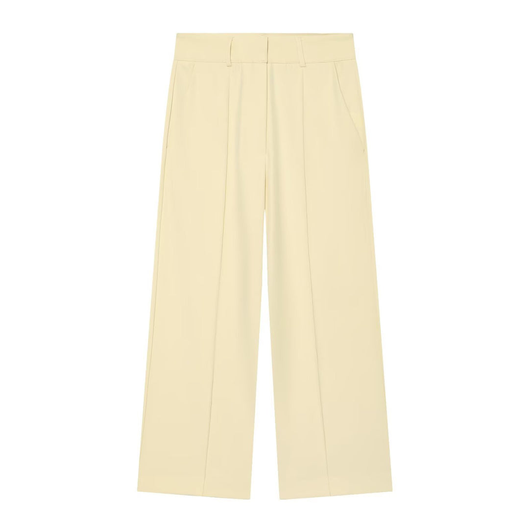 Damen Weite High‑Waist Hose mit Bügelfalte, hohem Bund und Gürtelschlaufen Echo Archiv