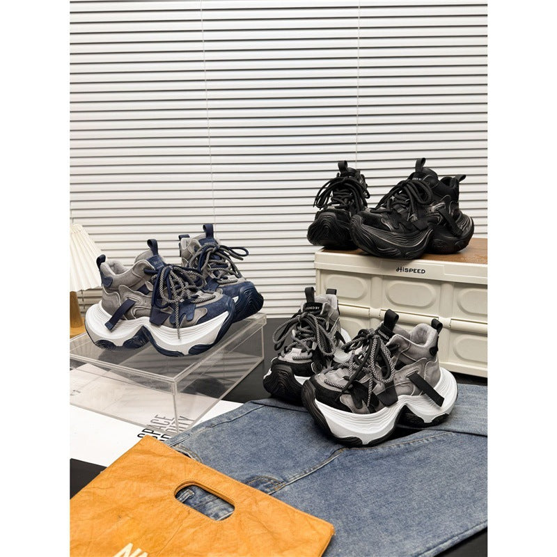 Damen Chunky Plateau-Sneaker mit mehrlagiger sculpted Sohle und Wildleder‑Mesh‑Details Echo Archiv