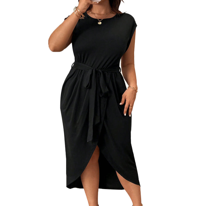 Damen Wickelkleid mit Taillengürtel und elegantem Schlitz Echo Archiv