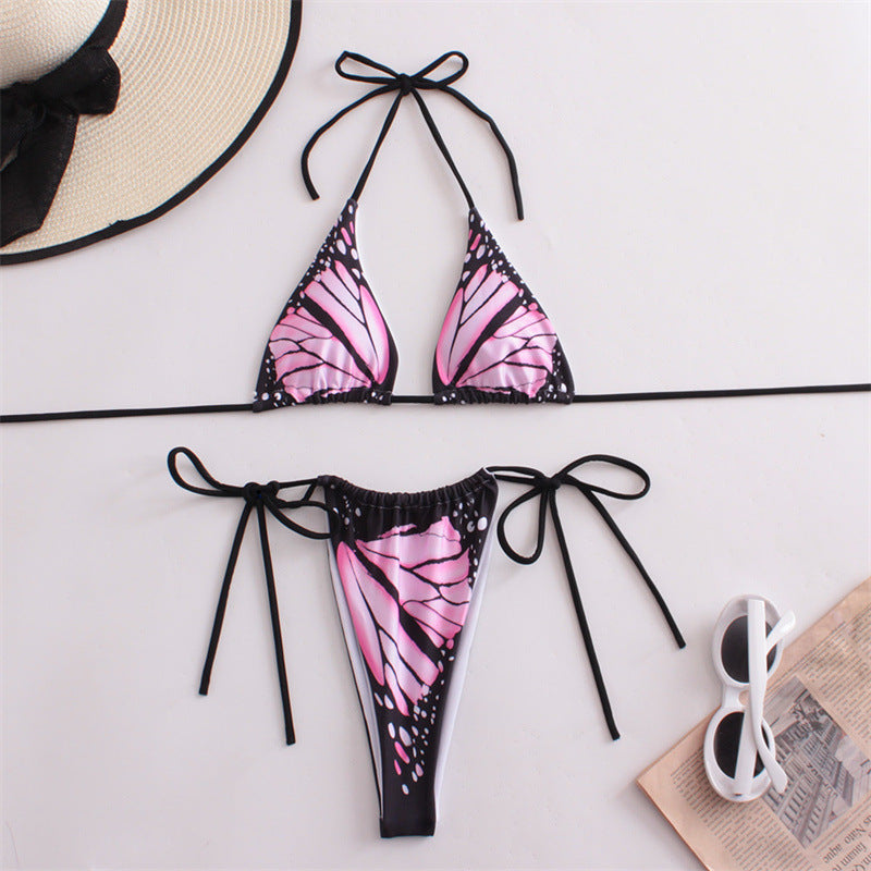 Damen Triangel-Bikini mit Schmetterling-Design und verstellbaren Bändern Echo Archiv