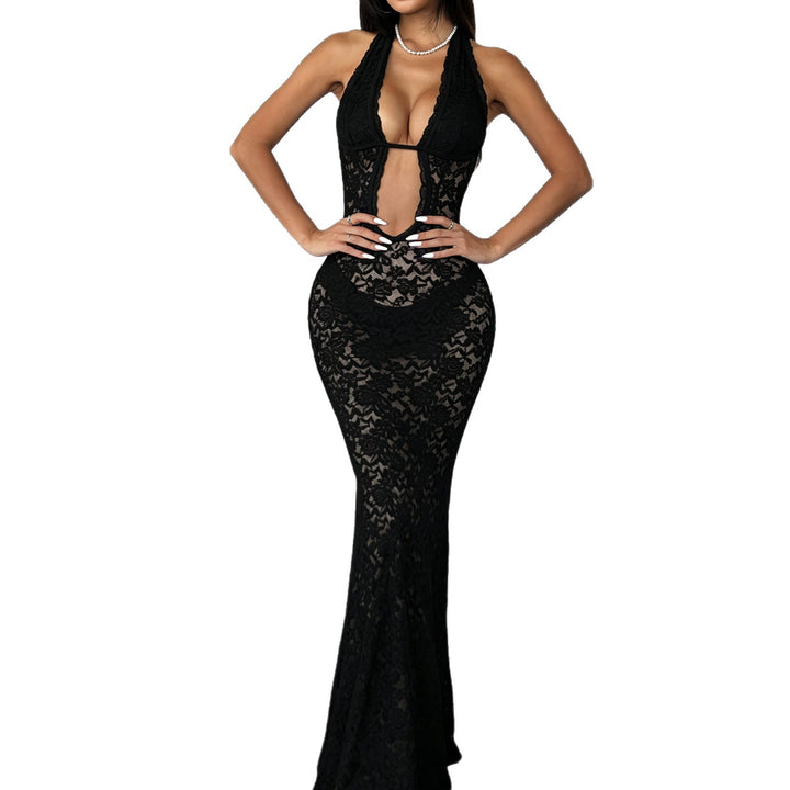 Damen verführerisches Spitzenkleid mit tiefem V-Ausschnitt und seitlichen Cut-Outs Echo Archiv