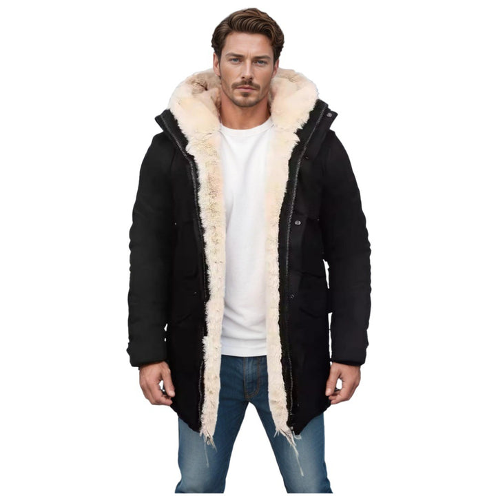 Herren Parka im Field‑Stil mit Teddyfutter in Kapuze, aufgesetzten Pattentaschen und Druckknopfverschluss Echoarchiv