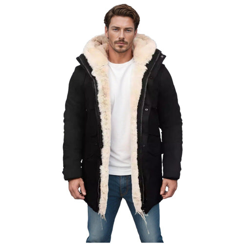 Herren Parka im Field‑Stil mit Teddyfutter in Kapuze, aufgesetzten Pattentaschen und Druckknopfverschluss Echoarchiv