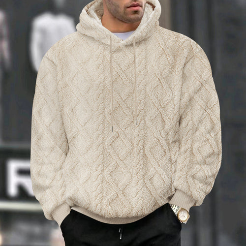 Herren kuscheliger Kapuzenpullover mit strukturiertem Design Echoarchiv