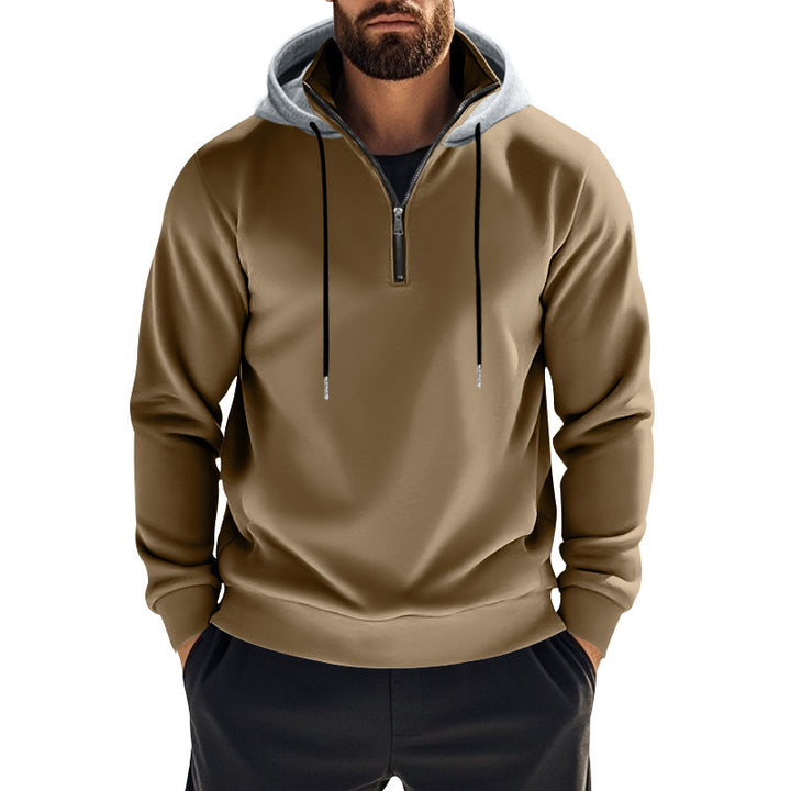 Herren Sportlicher Kapuzenpullover mit Reißverschluss und kontrastierenden Ärmeln Echoarchiv