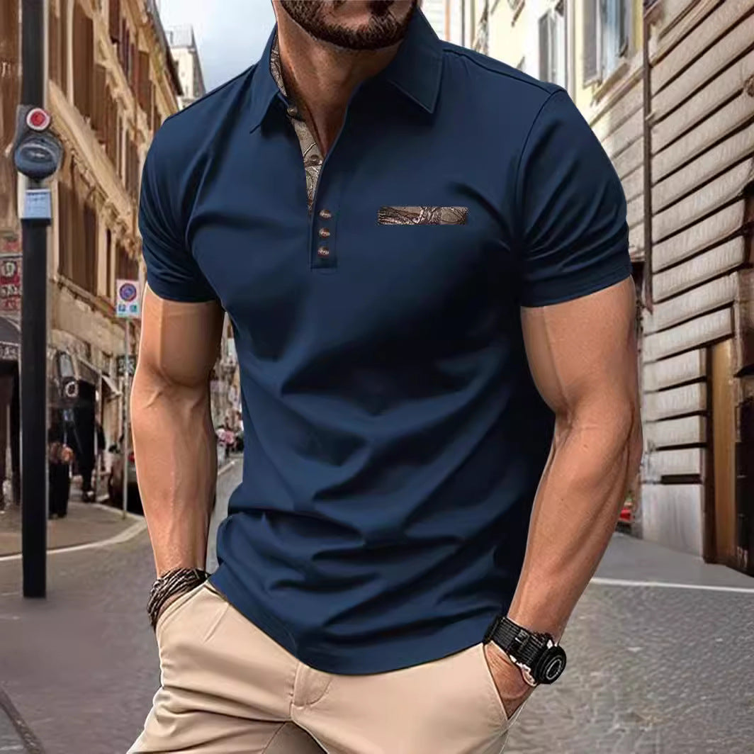 Herren Poloshirt mit stilvollem Kragen und modischem Brusttaschen-Design Echoarchiv