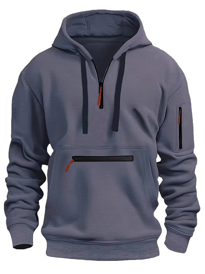 Herren Sportlicher Kapuzenpullover mit praktischen Reißverschlusstaschen Echoarchiv