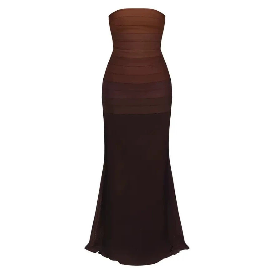 Damen Elegantes strapazierfähiges Maxikleid mit raffiniertem Oberteil Echo Archiv
