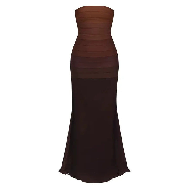 Damen Elegantes strapazierfähiges Maxikleid mit raffiniertem Oberteil Echo Archiv